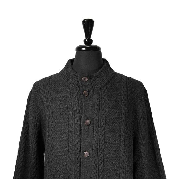 Jos. A. Bank Reserve Mens Cardigan Sweater XXL Gray Wool Blend Cable Knit Button - Picture 4 of 7